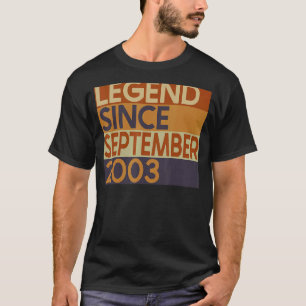 19e verjaardag 19 jaar oude leggende sinds septemb t-shirt