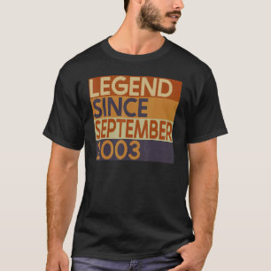 19e verjaardag 19 jaar oude leggende sinds septemb t-shirt