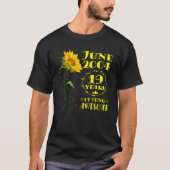 19e verjaardag 19-jarige zonnebloempitten 20 juni t-shirt (Voorkant)