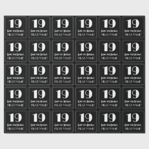 19e verjaardag - Art Deco geïnspireerde look "19", Cadeaupapier