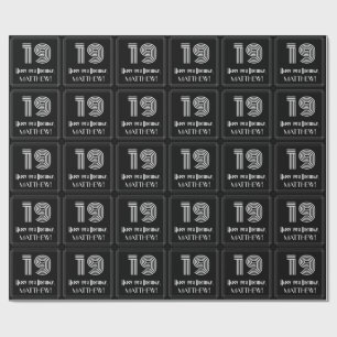 19e verjaardag: Art Deco Geïnspireerde look "19"  Cadeaupapier
