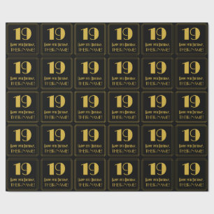 19e verjaardag ~ Art Deco Geïnspireerde look "19", Cadeaupapier