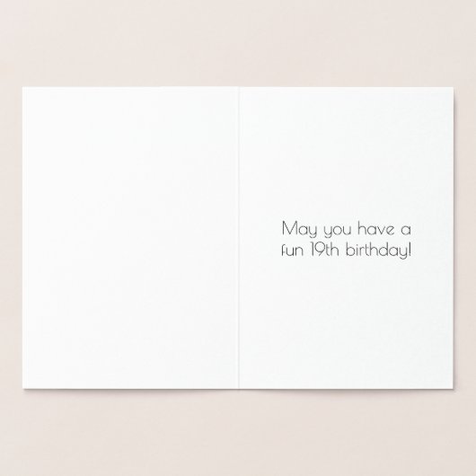 19e verjaardag: Art Deco Geïnspireerde look "19" e Folie Kaarten (Binnen)