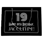 19e verjaardag — Art Deco Geïnspireerde look "19"  Groot Cadeauzakje (Voorkant)