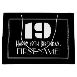 19e verjaardag ~ Art Deco geïnspireerde look "19"  Groot Cadeauzakje