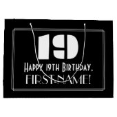 19e verjaardag ~ Art Deco geïnspireerde look "19"  Groot Cadeauzakje (Achterkant)