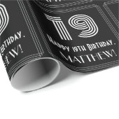 19e verjaardag: Art Deco Geïnspireerde look "19" m Cadeaupapier (Rol Hoek)