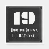 19e verjaardag: Art Deco Geïnspireerde look "19" + Servet (Voorkant)