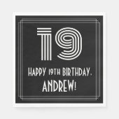 19e verjaardag: Art Deco Geïnspireerde look "19" + Servet (Voorkant)