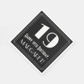 19e verjaardag ~ Art Deco Geïnspireerde look "19", Servet (Hoek)