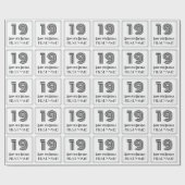 19e verjaardag: Art Deco Geïnspireerde Stijl "19"  Cadeaupapier (Vlak)