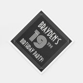 19e verjaardag: Art Deco Style + aangepaste naam Servet (Hoek)