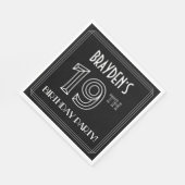 19e verjaardag: Art Deco Style + aangepaste naam Servet (Hoek)