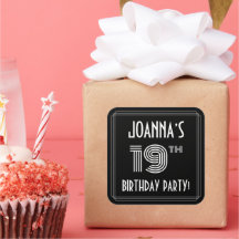 19e verjaardag: Art Deco Style en aangepaste naam