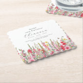 19e Verjaardag Augustus Geboortemaand Bloem Custom Kartonnen Onderzetters (Gebogen)