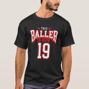 19e verjaardag Basketball 19 jaar oude dag T-shirt