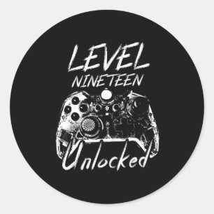 19e verjaardag cadeau 19 jaar oude geschenken 19e ronde sticker