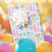 19e verjaardag Cadeaus van de roze pastel Inpakpapier Vel