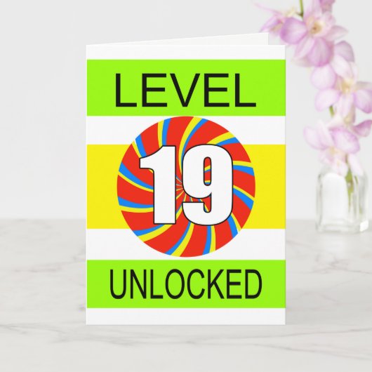 19e verjaardag computergamer kaart (Orchidee)