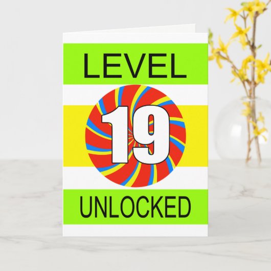 19e verjaardag computergamer kaart (Gele Bloem)