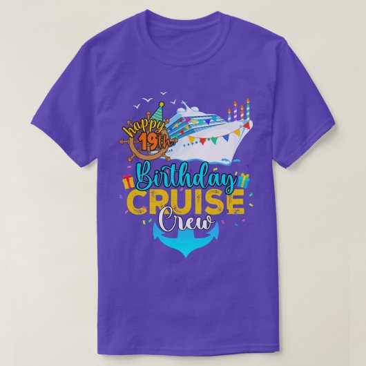 19e verjaardag Cruise Crew T-shirt (Design voorkant)