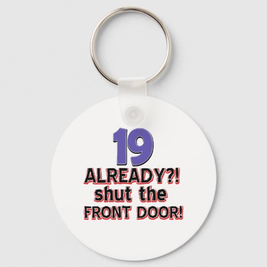 19e verjaardag design sleutelhanger (Voorkant)
