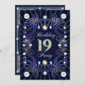 19e verjaardag : een uitnodiging met een groot aan (Voorkant / Achterkant)