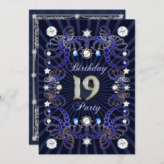 19e verjaardag : een uitnodiging met een groot aan (Voorkant / Achterkant)