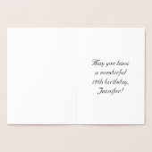 19e verjaardag: elegant,  script; aangepaste naam folie kaarten (Binnen)