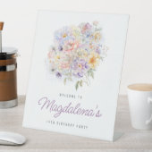 19e Verjaardag Feest Voorjaar Bloem Boeket Welkom Reclamebord Met Voetstuk (Insitu)