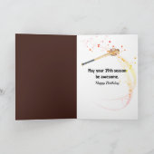 19e verjaardag Flaming Baseball Kaart (Binnen)