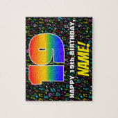 19e verjaardag — Fun, Colorful Music Symbols & "19 Legpuzzel (Verticaal)