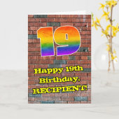 19e verjaardag: Fun Graffiti-geïnspireerde regenbo Kaart (Gele Bloem)