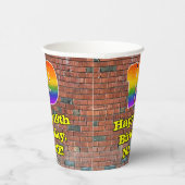 19e verjaardag: Fun Graffiti-geïnspireerde regenbo Papieren Bekers (Rechts)