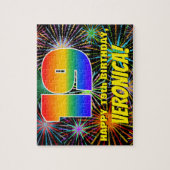19e verjaardag: Fun, kleurrijk gevuurwerk Legpuzzel (Verticaal)