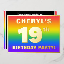 19e verjaardag: Fun, kleurrijk regenboogpatroon