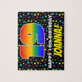 19e verjaardag — Fun, kleurrijk Star Field Pattern Legpuzzel (Verticaal)