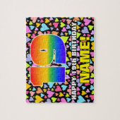 19e verjaardag — Fun, liefhebbende hartvormen + "1 Legpuzzel (Verticaal)