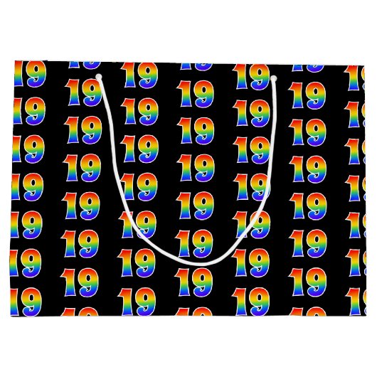 19e verjaardag: Fun Rainbow Event Nummer 19 Patroo Groot Cadeauzakje (Achterkant)