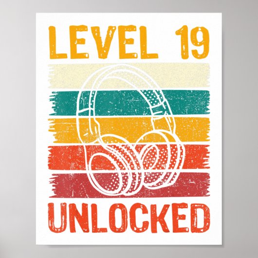 19e verjaardag game video gamerniveau 19 niet verg poster (Voorkant)