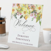 19e verjaardag Gele Daffodil Wildflower Welkom Reclamebord Met Voetstuk (Insitu)