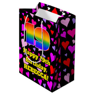 19e verjaardag: Het liefhebbende Patroon van het H Medium Cadeauzakje