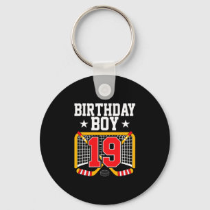 19e verjaardag jongen hockeyspeler 19 jaar oud ver sleutelhanger