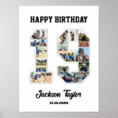 19e verjaardag Jubileum nummer 19 fotocollage Poster (Voorkant)