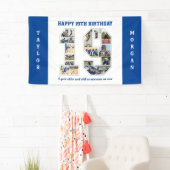 19e verjaardag Jubileum nummer 19 fotocollage Spandoek (Insitu)