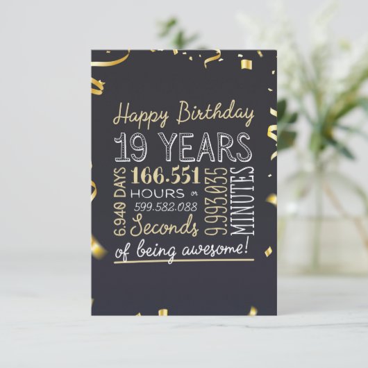 19e verjaardag Kaart - 19 jaar Geweldige (Staand voorkant)