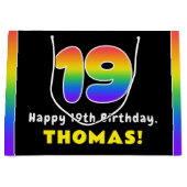 19e verjaardag: kleurrijke regenboog # 19, Naam va Groot Cadeauzakje (Voorkant)