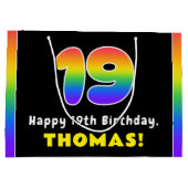 19e verjaardag: kleurrijke regenboog # 19, Naam va Groot Cadeauzakje (Achterkant)