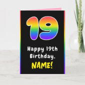 19e verjaardag: kleurrijke regenboog # 19, Naam va Kaart (Voorkant)