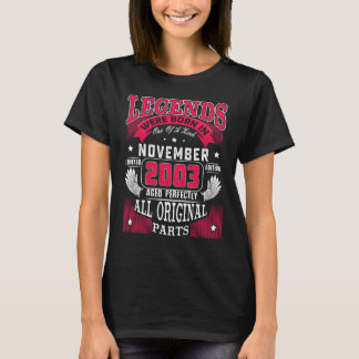 19e verjaardag  Legenden geboren in november 2003  T-shirt